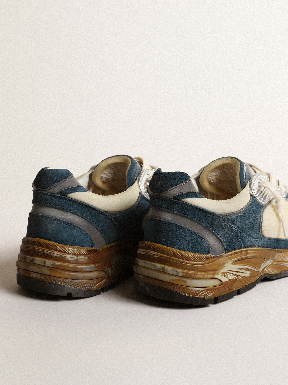 Men's Dad-Star in petrol-blue suede with white leather star| Golden Goose
