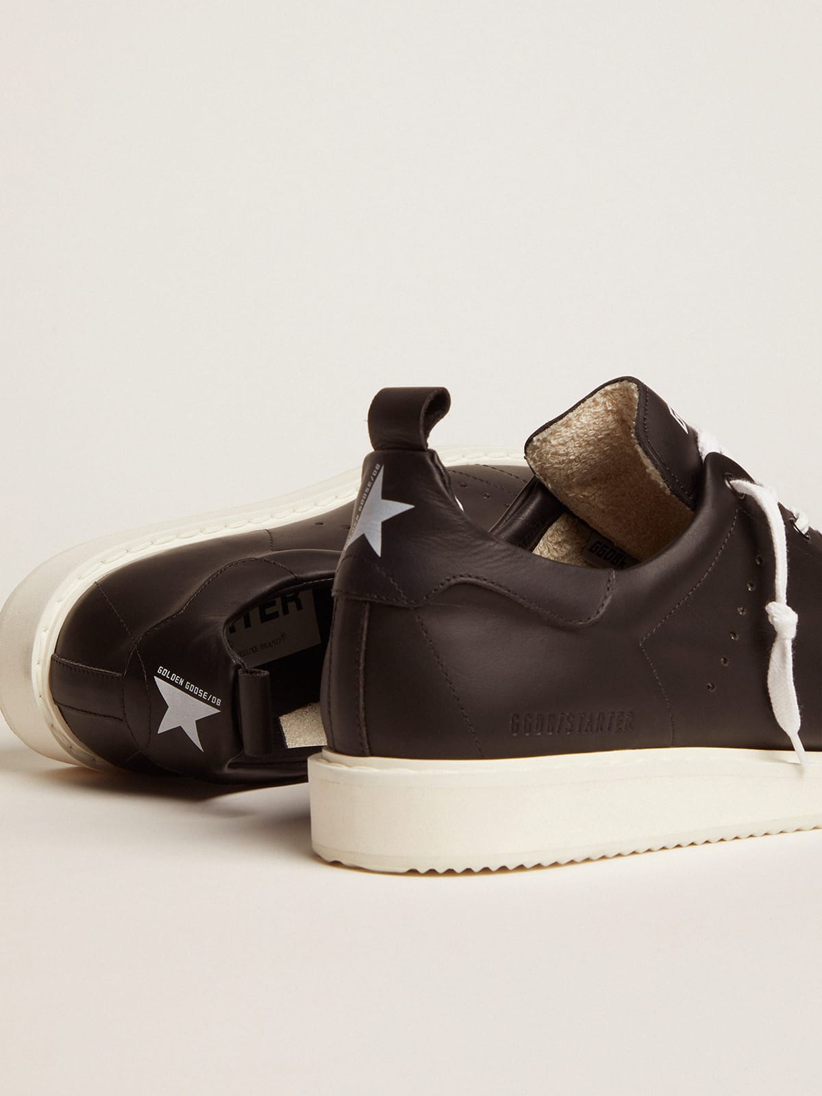 Men's Starter in leather with star printed on the heel tab| Golden Goose