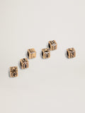 Women's cubic charms in antique gold color with letters of the alphabet| Golden Goose