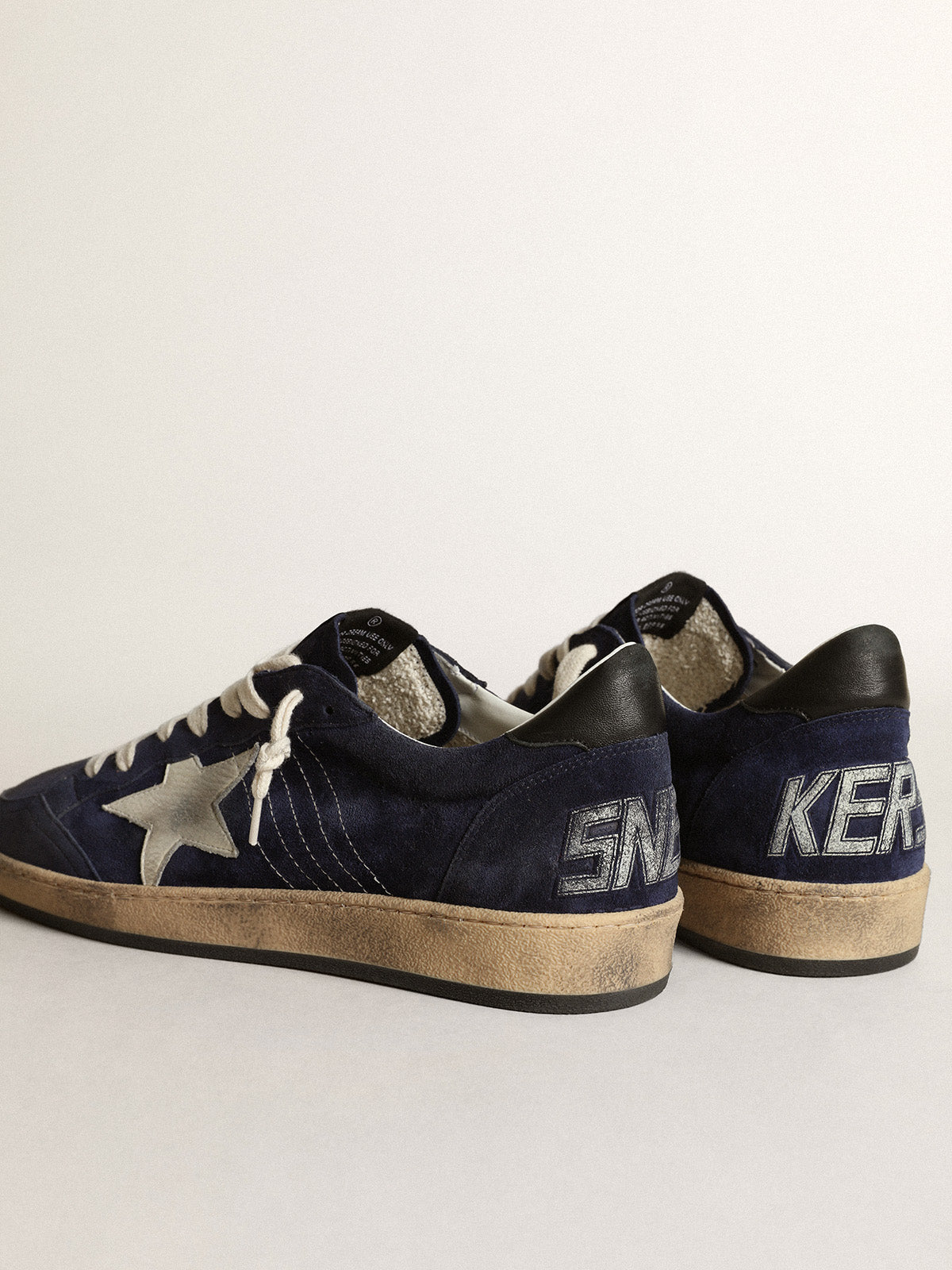 Men's Ball Star in dark blue suede with white nubuck star| Golden Goose