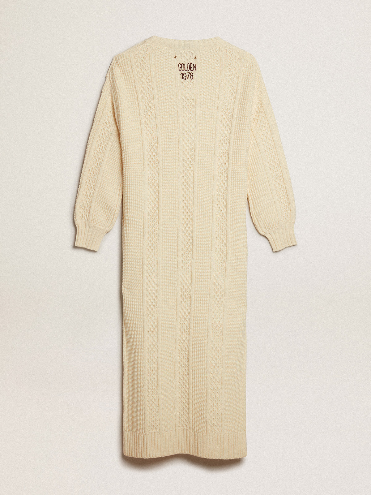 Wool dress with embroidery on the back| Golden Goose