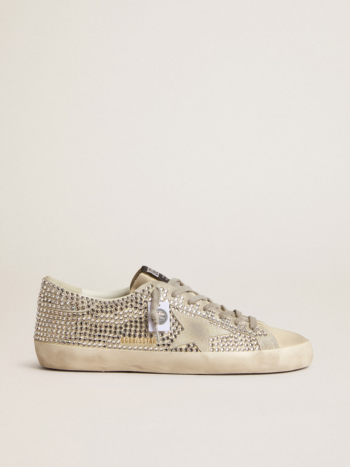 Super-Star in nubuck with Swarovski crystals and ice-gray suede star| Golden Goose