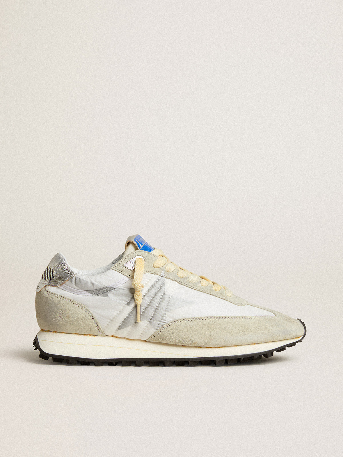 Women's Marathon with white nylon upper and silver star| Golden Goose