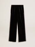 Black joggers with white embroidery| Golden Goose