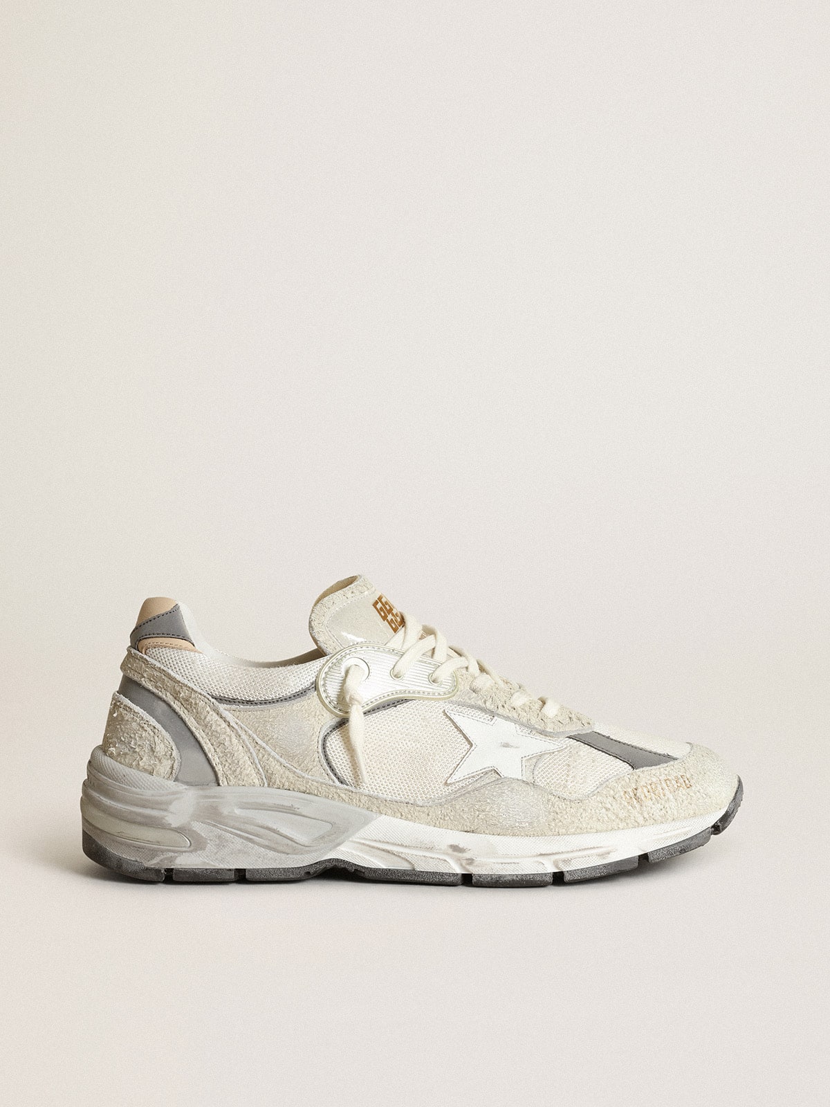 Men's Dad-Star in white and gray suede and white leather star| Golden Goose