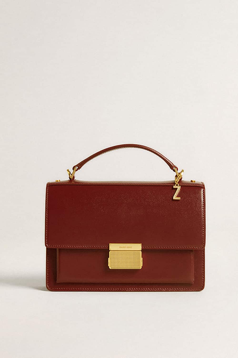 Letter Z charm in gold-colored brass with crystals| Golden Goose