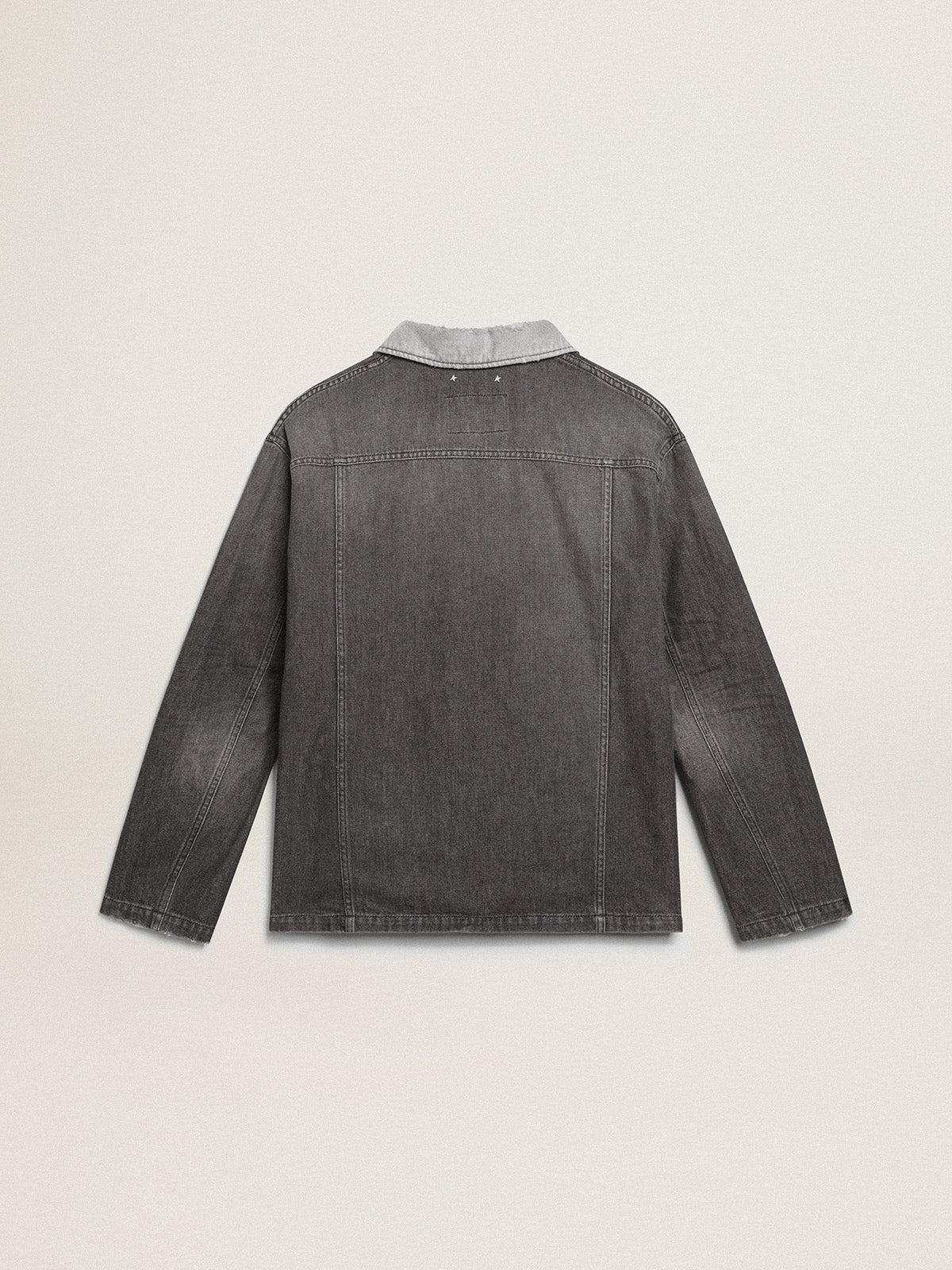 Black denim shirt with patches| Golden Goose