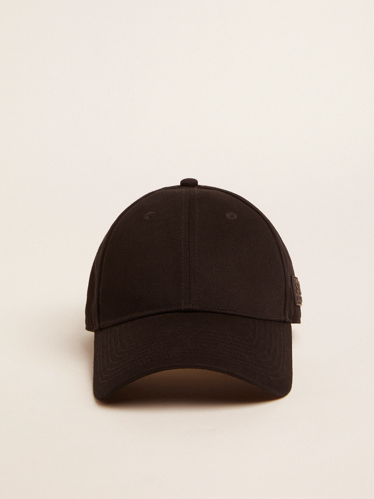 Black baseball cap with logo on the side| Golden Goose