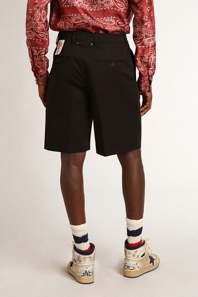 Bermuda shorts in black cotton| Golden Goose