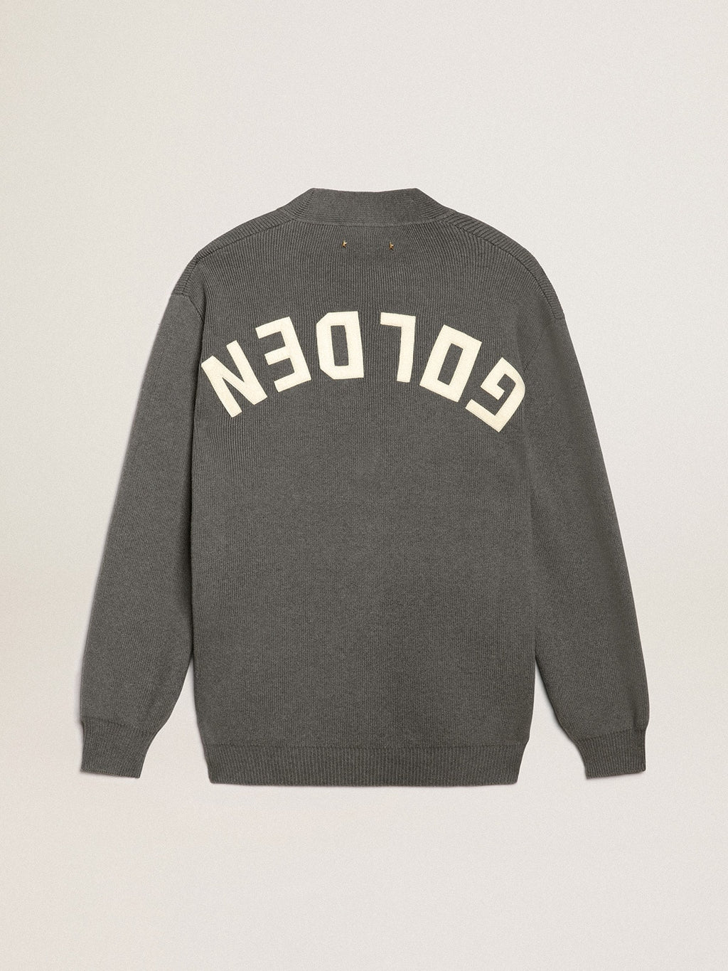 Men's grey cotton cardigan with buttons| Golden Goose