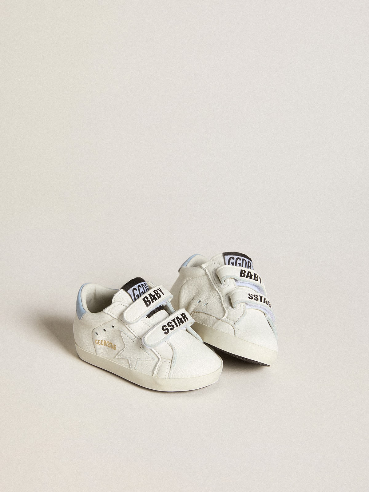 Baby School set in white nappa with light blue leather heel tab| Golden Goose