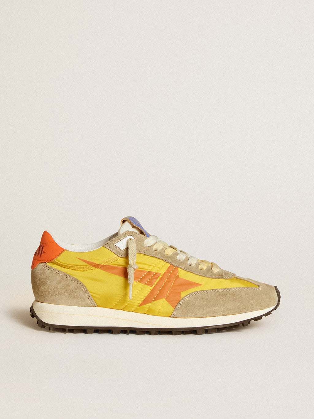 Women's Marathon with yellow nylon upper and orange star| Golden Goose
