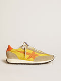 Women's Marathon with yellow nylon upper and orange star| Golden Goose
