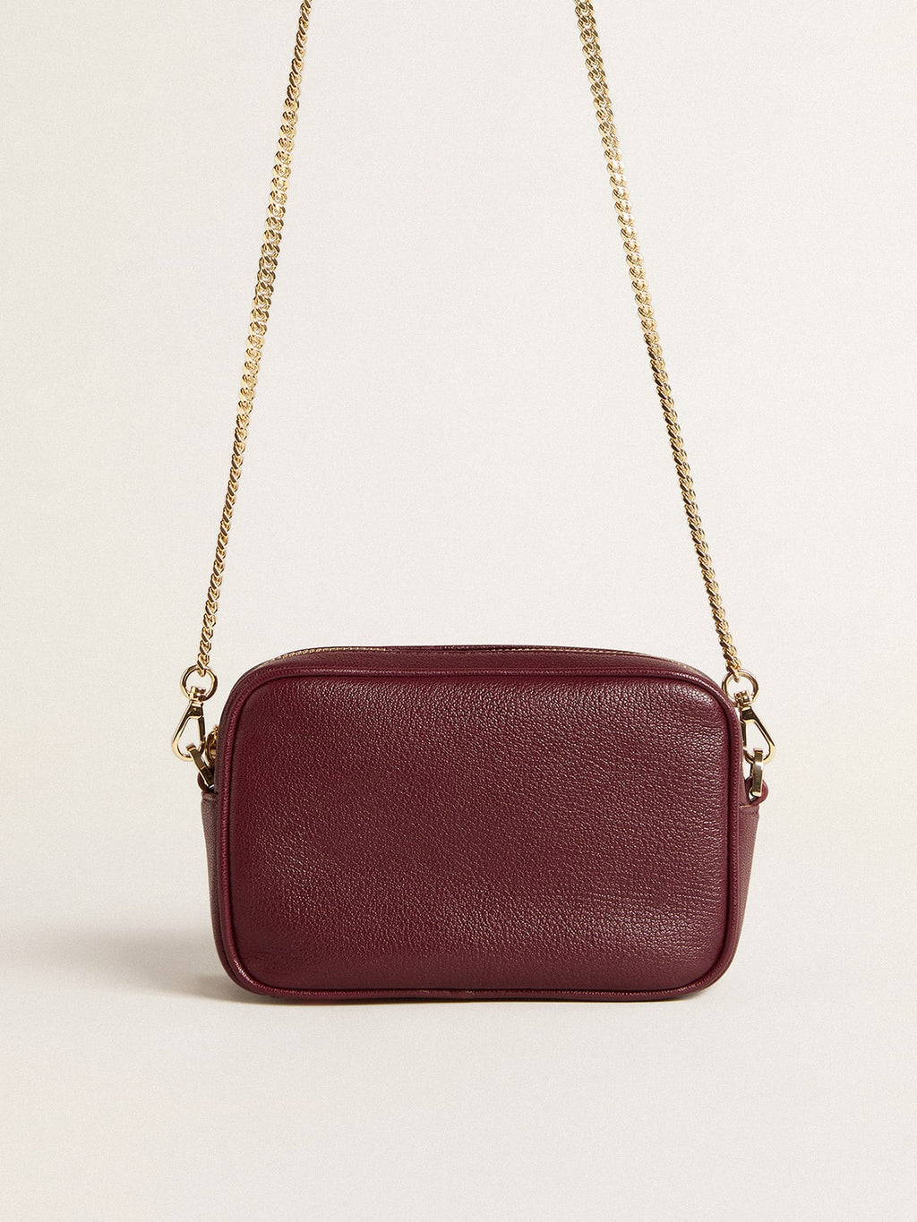 Mini Star Bag in wine-red leather with tone-on-tone star| Golden Goose