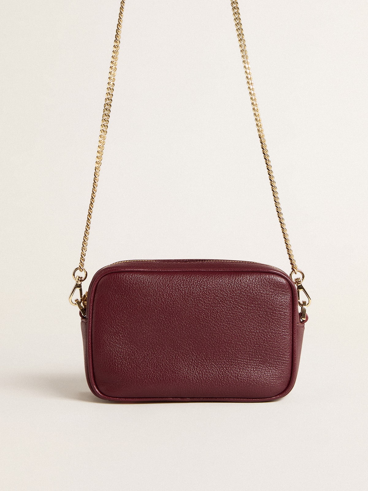 Mini Star Bag in wine-red leather with tone-on-tone star| Golden Goose