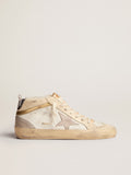 Women's Mid Star with star in light gray suede and gold flash| Golden Goose