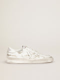 Men's Stardan in white leather with distressed effect| Golden Goose