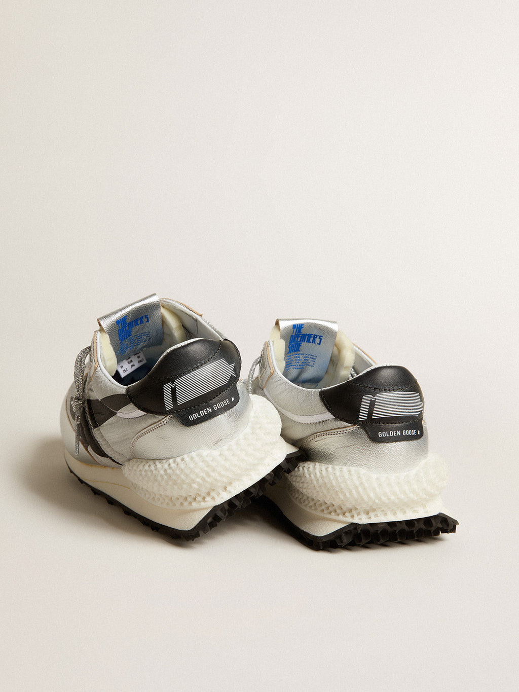 Women's Marathon with silver ripstop nylon upper and black star| Golden Goose
