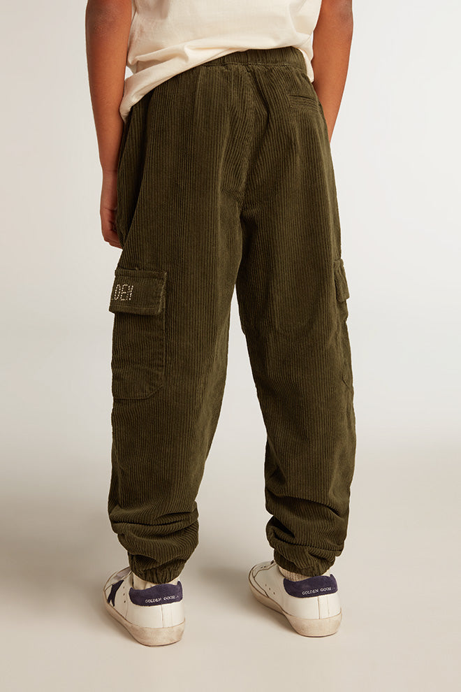 Dark green cotton cargo pants| Golden Goose