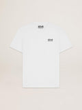 White Star Collection T-shirt with contrasting black logo and star| Golden Goose