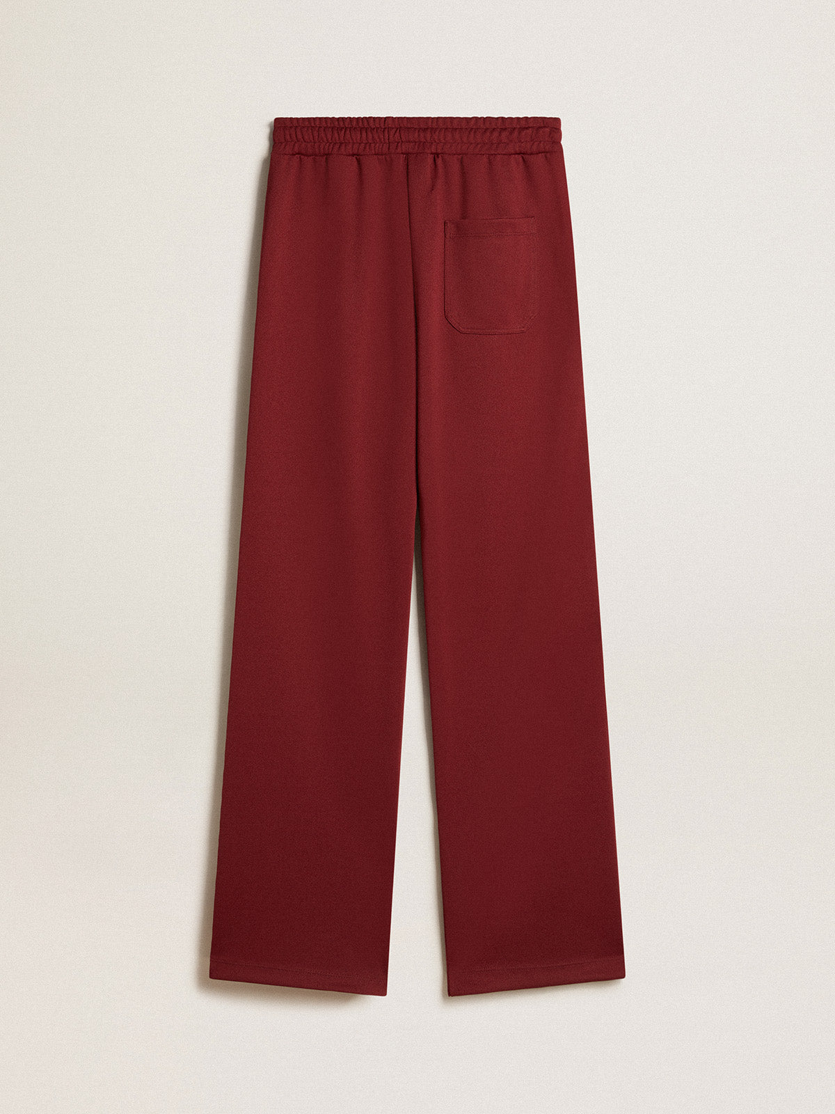 Women's burgundy joggers with stars on the sides| Golden Goose