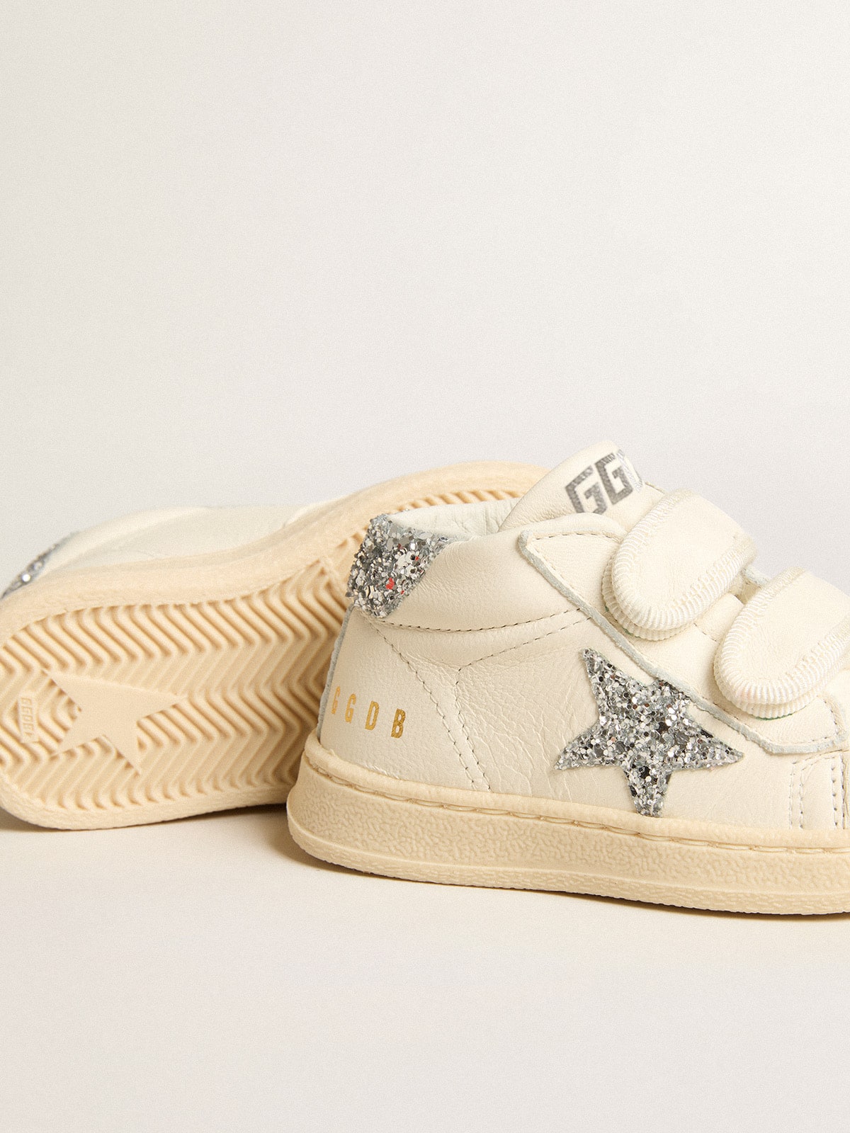 June in nappa leather with silver glitter star and heel tab| Golden Goose