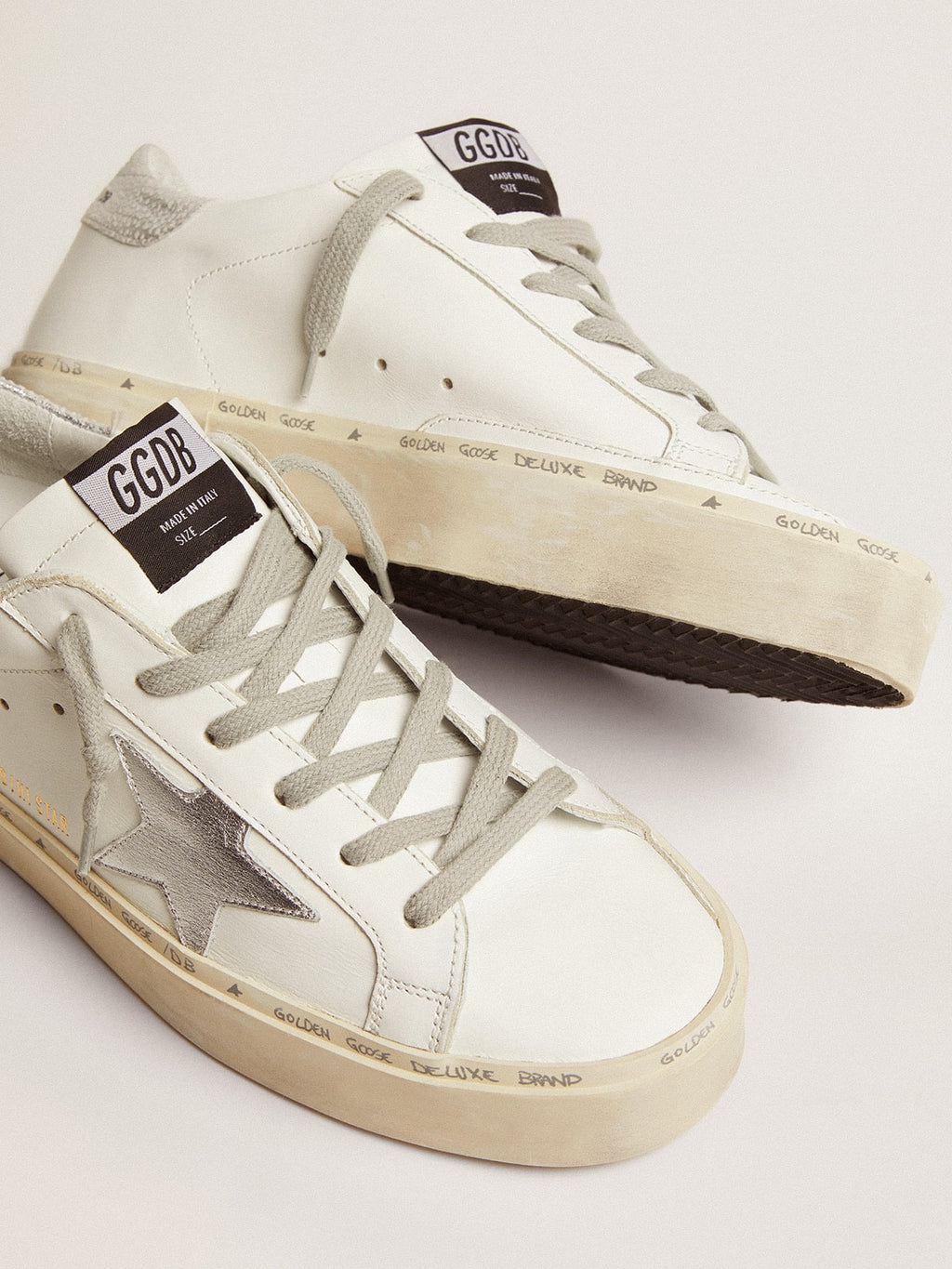 Women's Hi Star sneakers with silver heel tab| Golden Goose