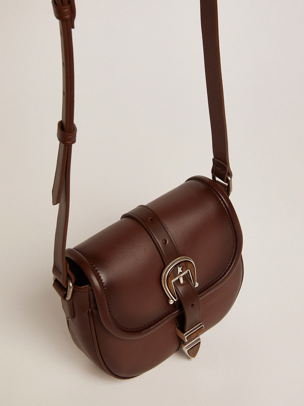 Women's small Rodeo Bag in dark tan leather| Golden Goose