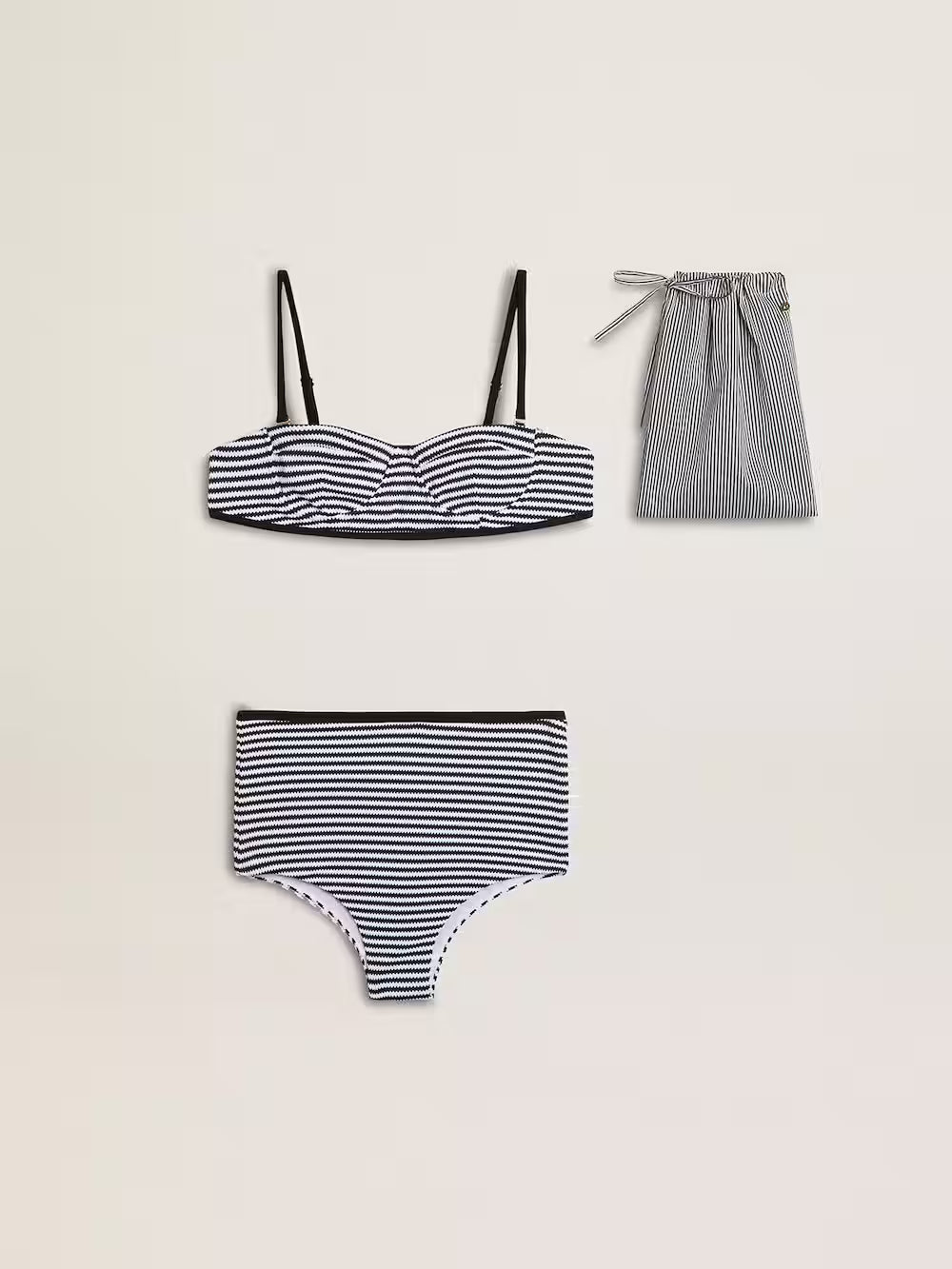 Balcony bikini with irregular stripes| Golden Goose