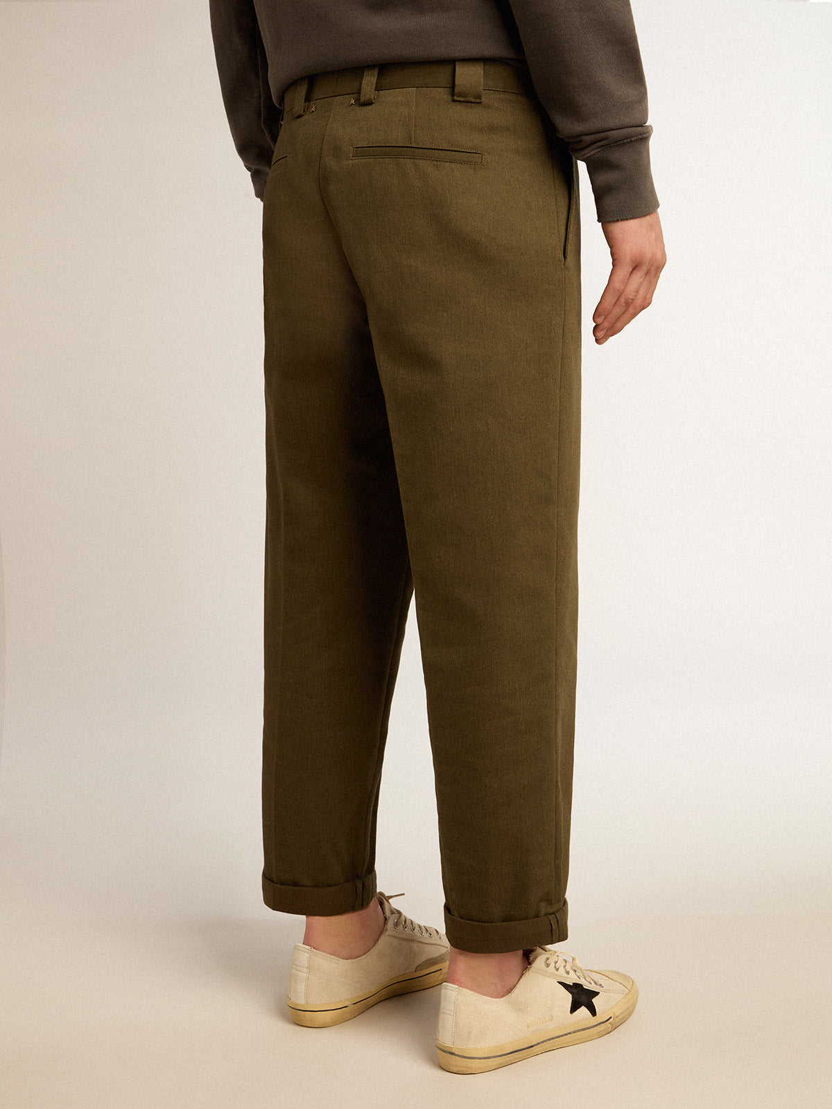 Military-green Golden Collection chinos| Golden Goose