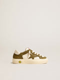 May Junior in white and military green leather| Golden Goose