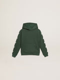 Bright green hooded sweatshirt| Golden Goose