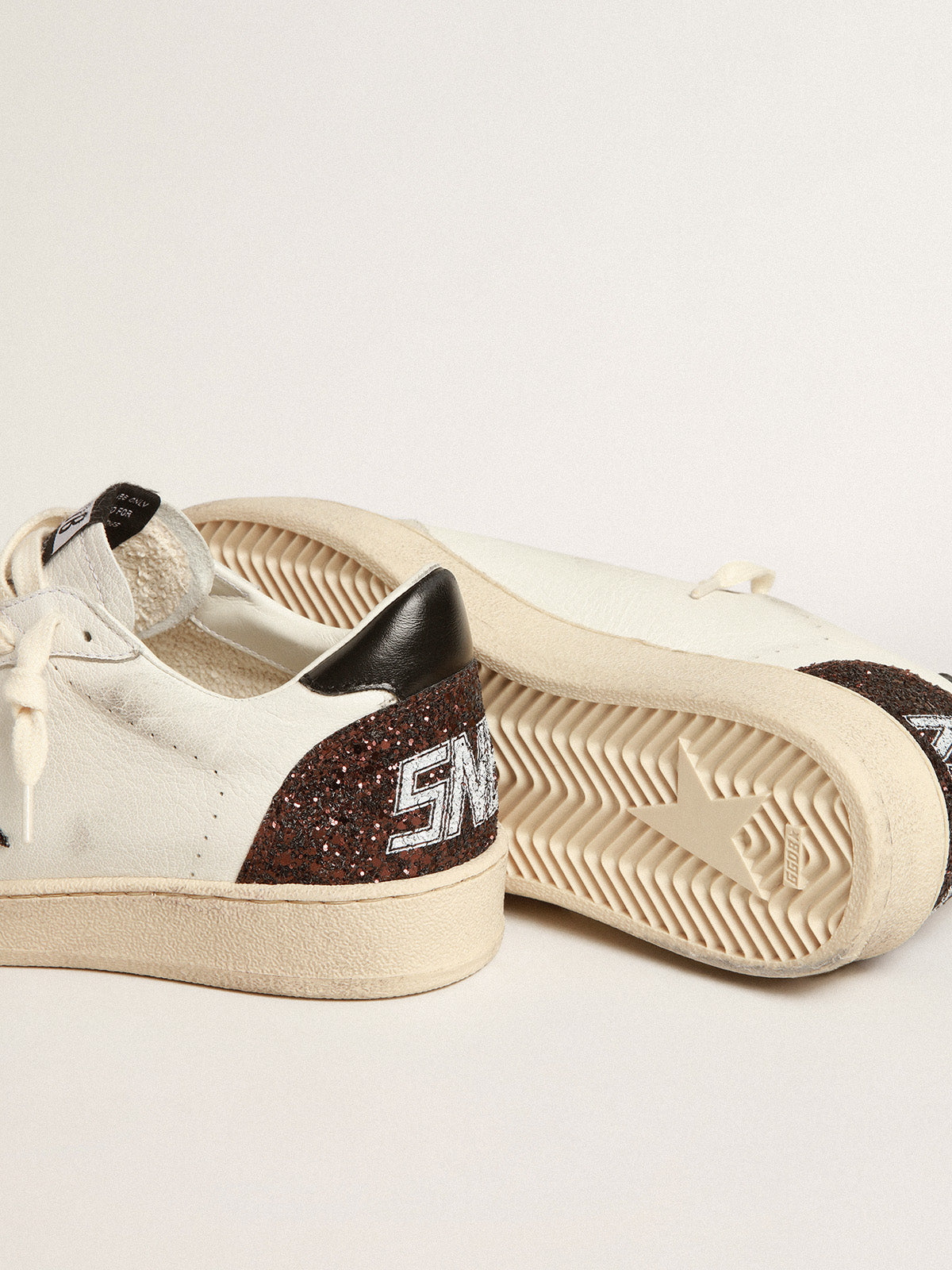 Ball Star in nappa with glitter star and black nappa heel tab| Golden Goose