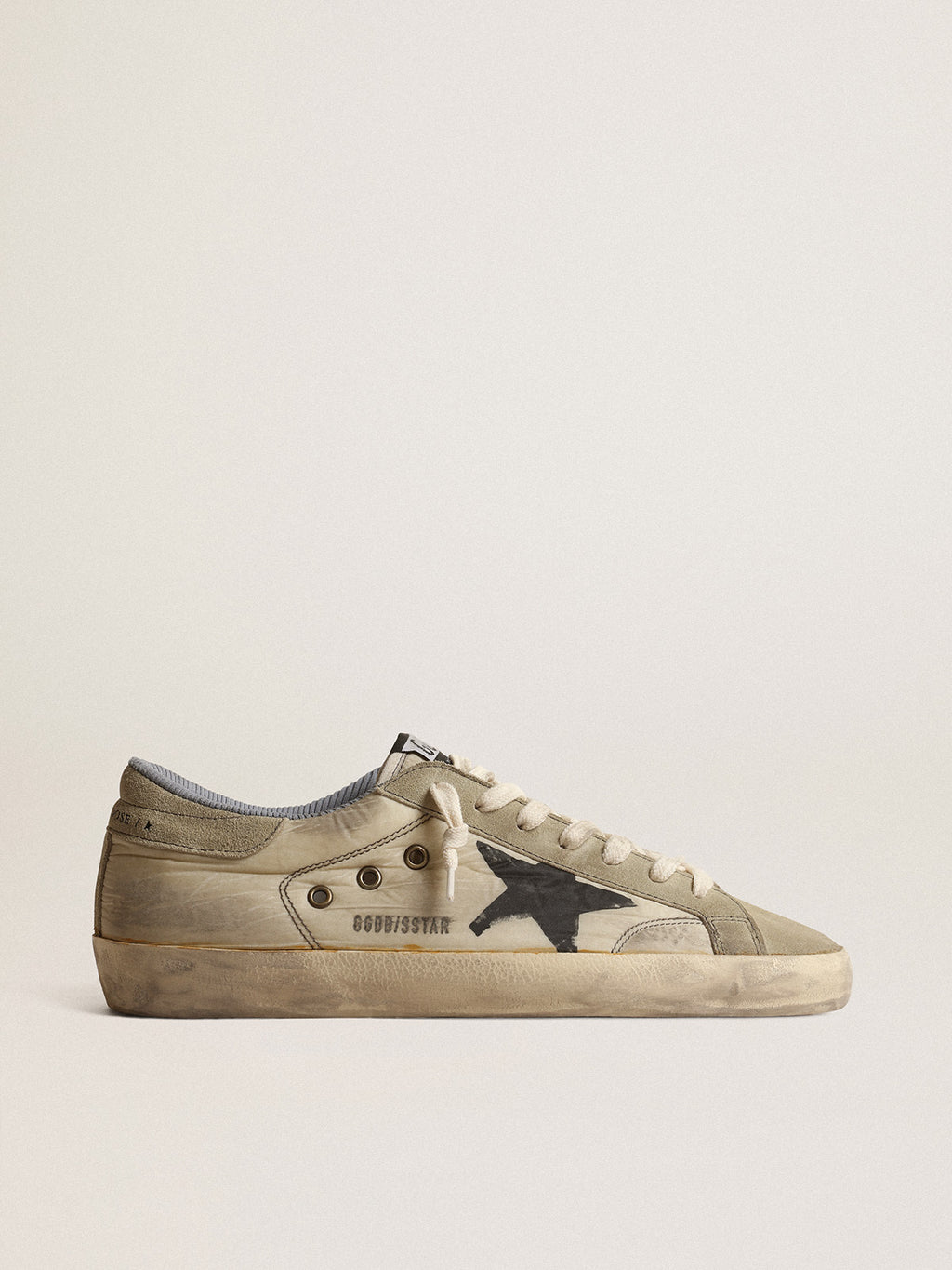 Super-Star in nylon with black screen-printed star and suede heel tab| Golden Goose