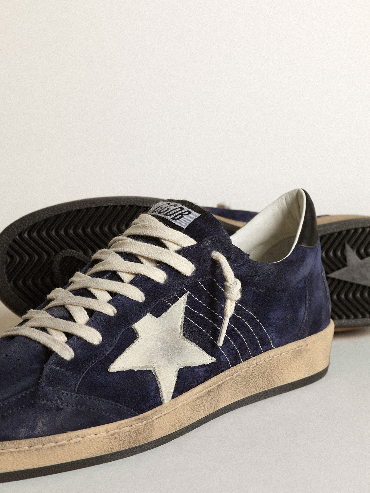 Men's Ball Star in dark blue suede with white nubuck star| Golden Goose