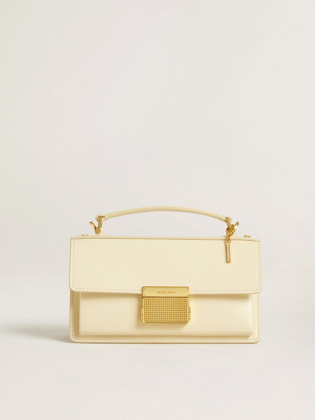 Letter I charm in gold-colored brass with crystals| Golden Goose