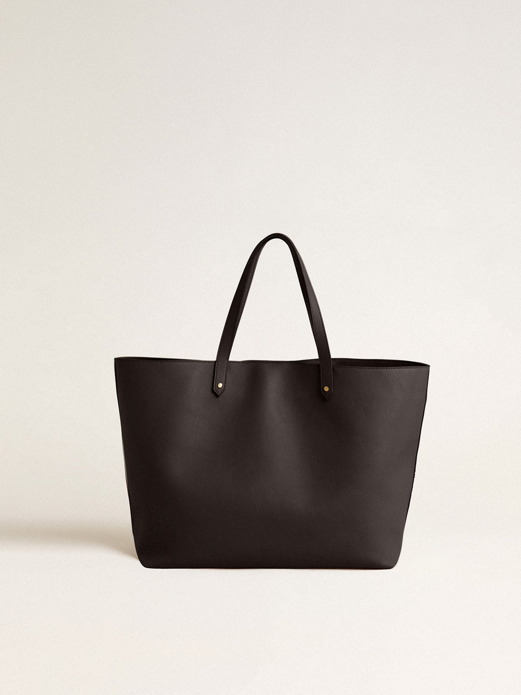 Black Pasadena Bag made of smooth leather with gold logo| Golden Goose