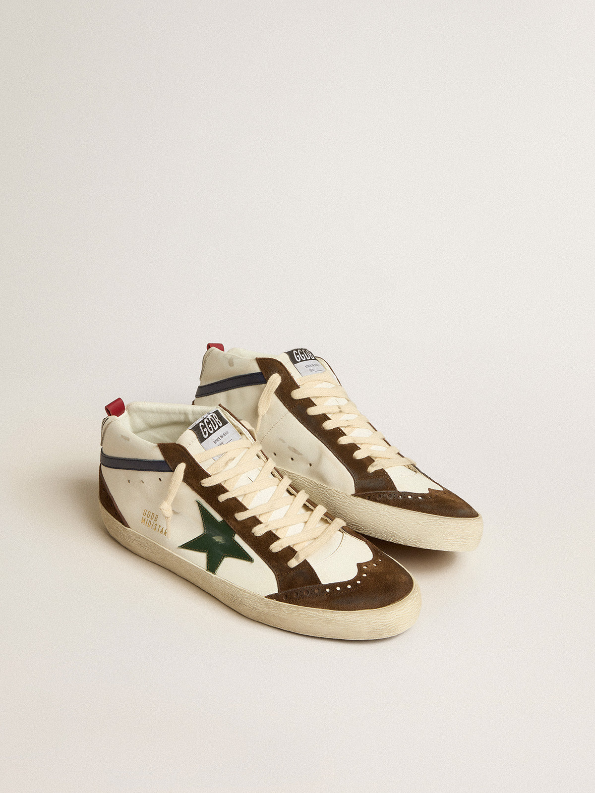 Mid Star with green leather star and blue leather flash| Golden Goose