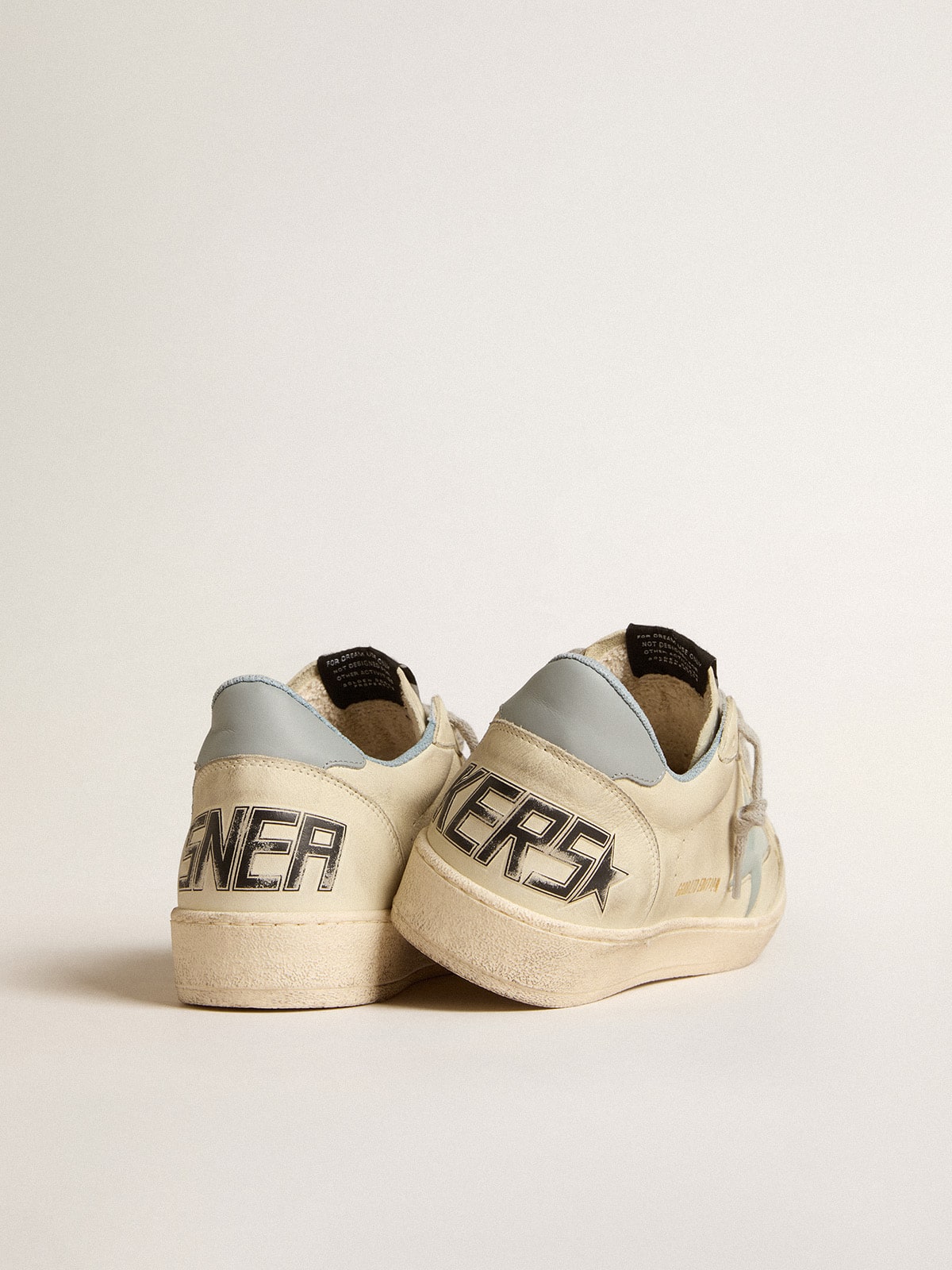 Men's Ball Star LTD with light blue plastic star and leather heel tab| Golden Goose