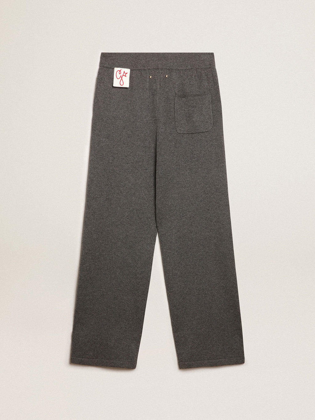 Men's gray melange cashmere blend joggers| Golden Goose