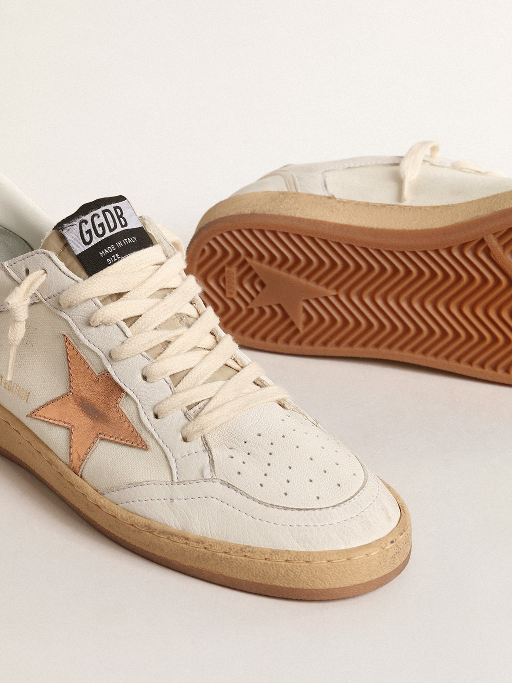Ball Star in canvas and nappa with bronze metallic leather star| Golden Goose