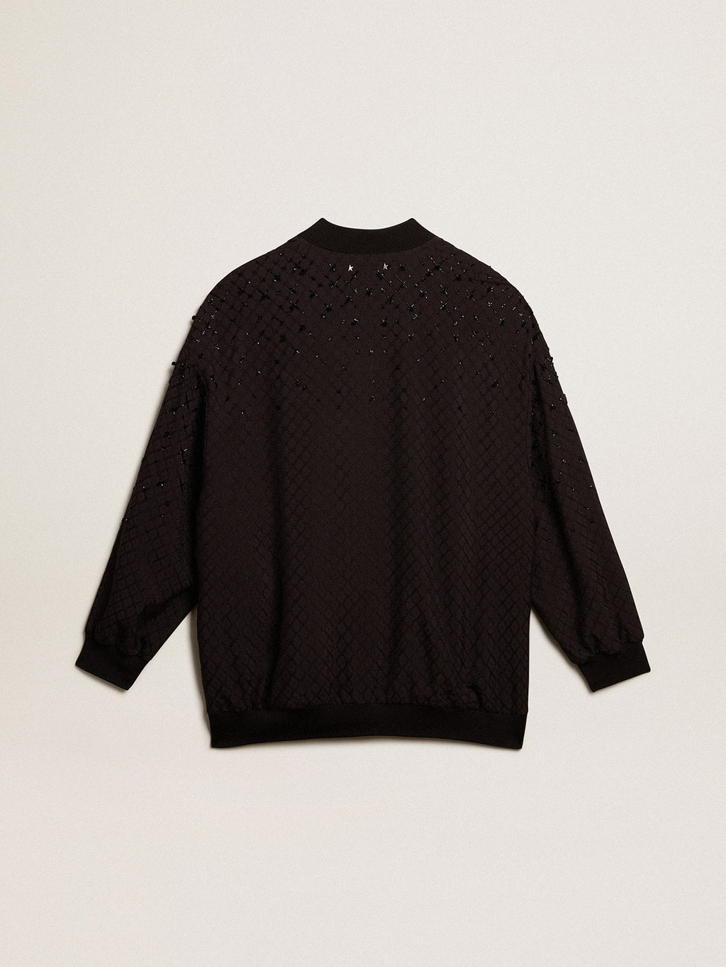 Women's black cardigan with shaded embroidery| Golden Goose