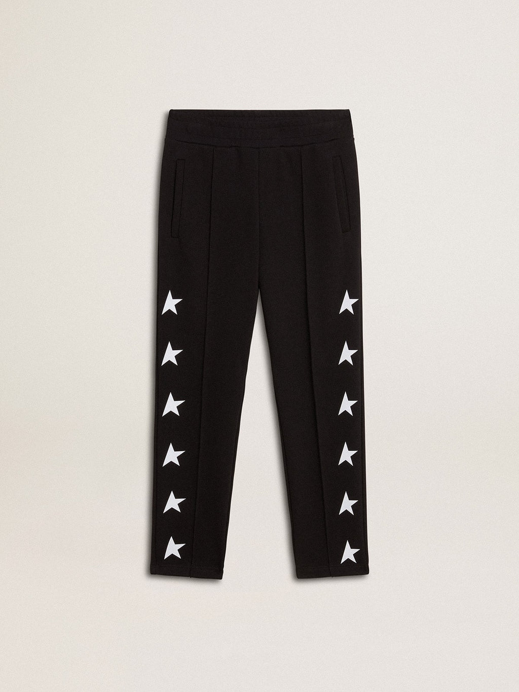 Boys' black joggers with white stars| Golden Goose