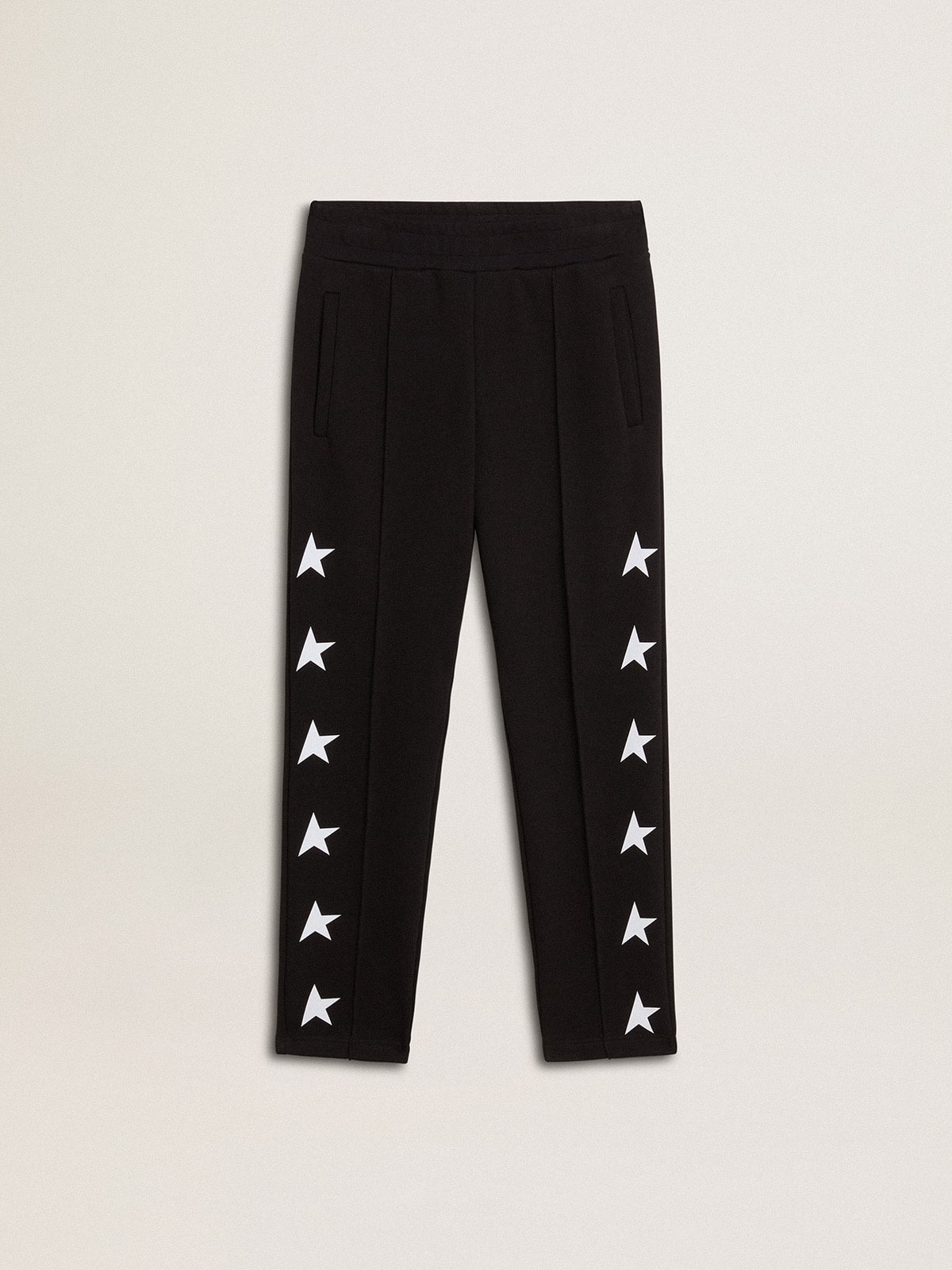 Boys' black joggers with white stars| Golden Goose