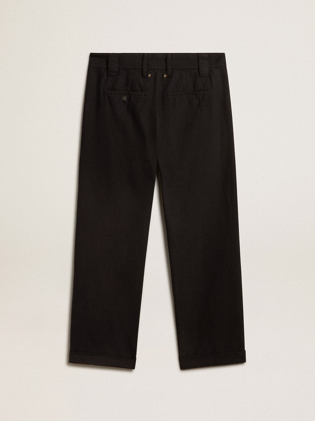 Black cotton gabardine chinos| Golden Goose