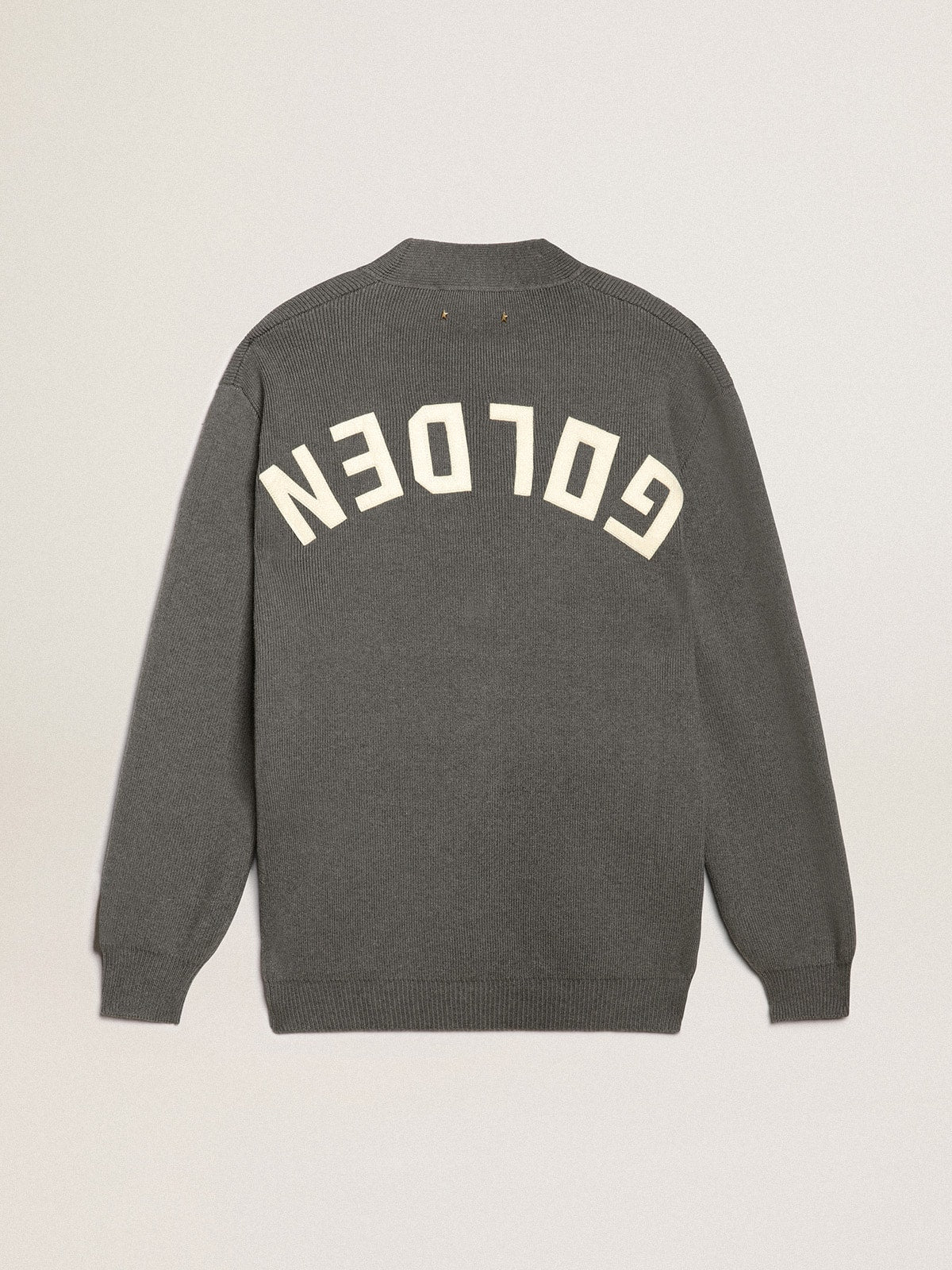 Women's grey cotton cardigan with buttons| Golden Goose