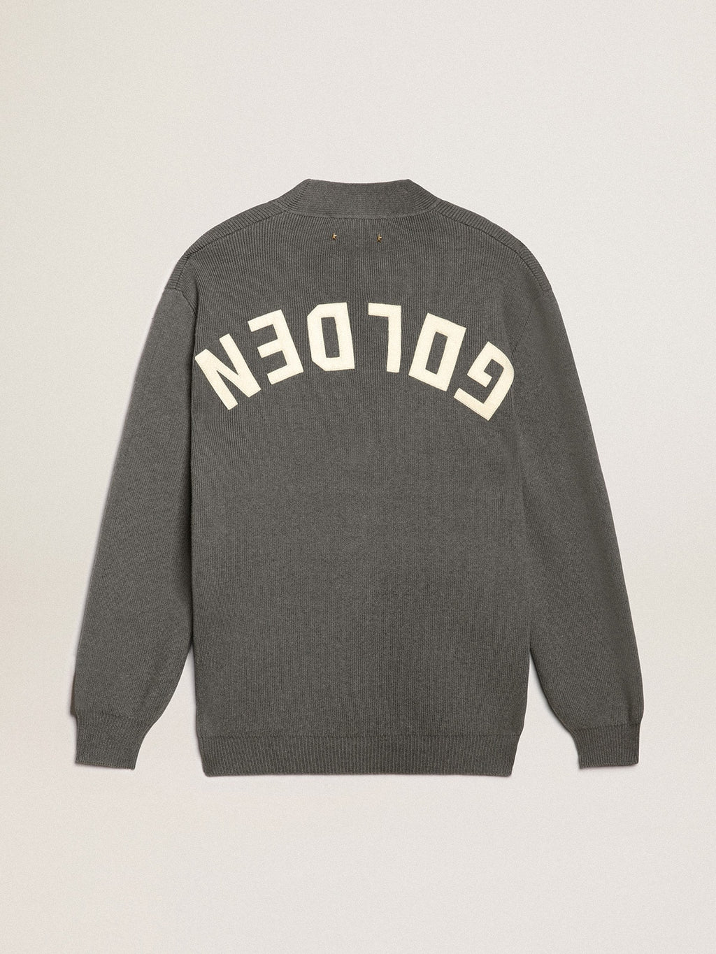 Women's grey cotton cardigan with buttons| Golden Goose