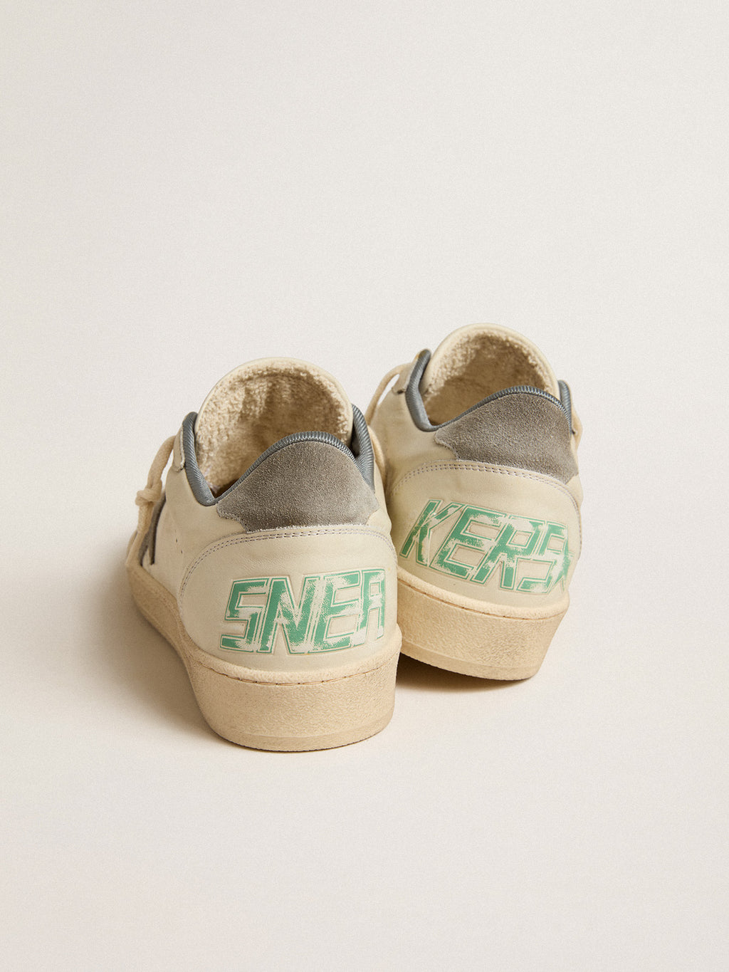 Ball Star in nappa leather with gray suede star and heel tab| Golden Goose