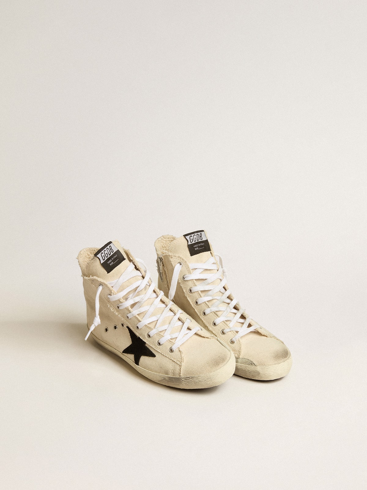 Francy Penstar in canvas with black suede star and leather heel tab| Golden Goose