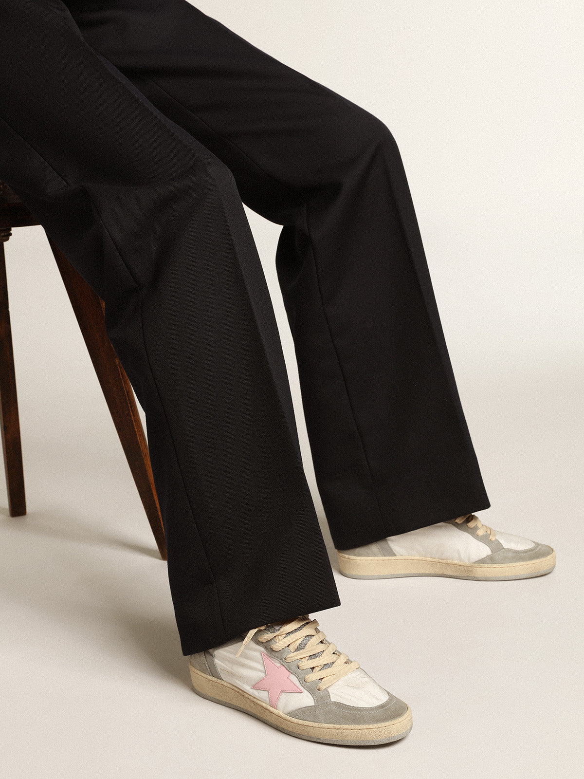 Ball Star LTD with Swarovski crystal inserts and pink star| Golden Goose